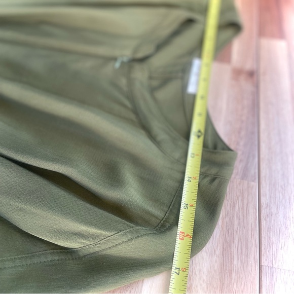 ODDBIRD | S | Olive Ruya Reya Tunic Flowy Short Sleeve Zip Neck Tie Dress - Picture 6 of 15